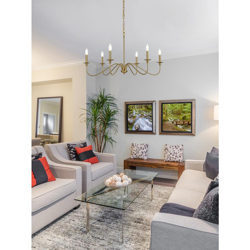 Rohan 36 inch chandelier in Satin Gold