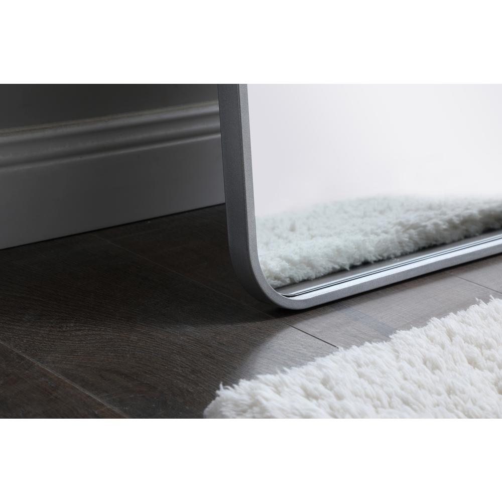 Soft corner metal rectangular mirror 18x60 inch in Silver