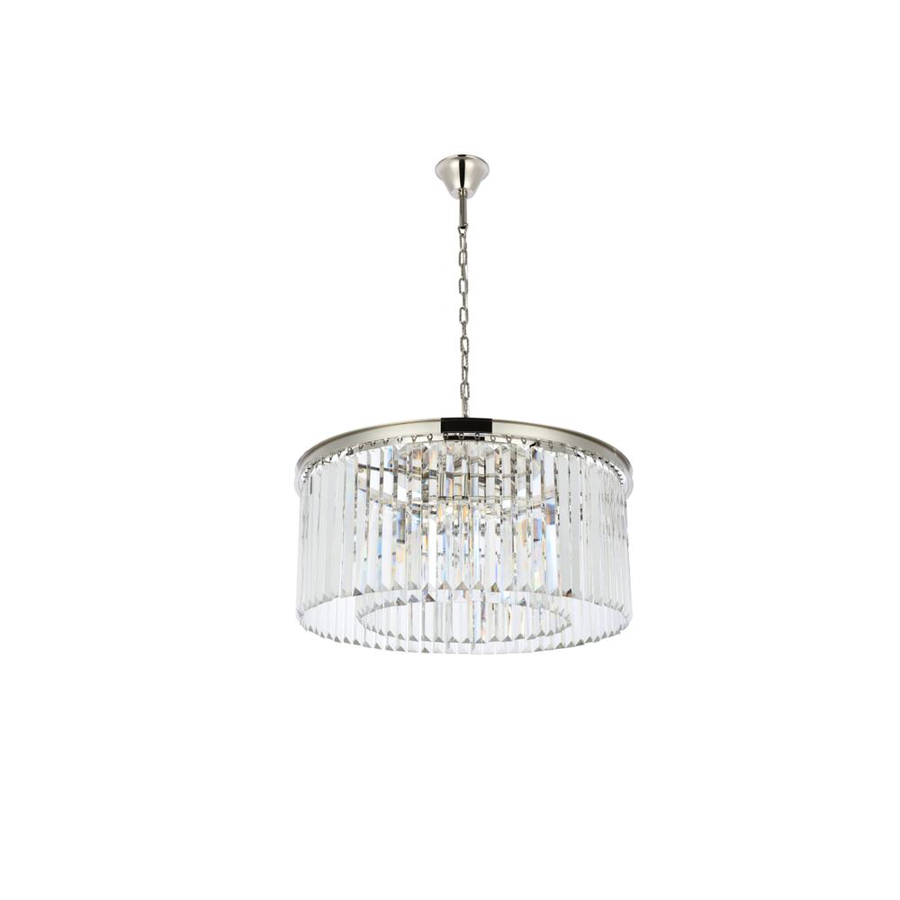 Sydney 8 light polished nickel Chandelier Clear Royal Cut Crystal