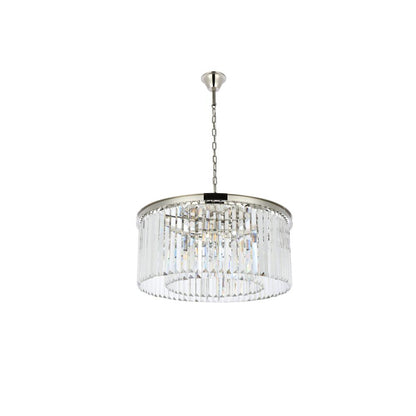 Sydney 8 light polished nickel Chandelier Clear Royal Cut Crystal