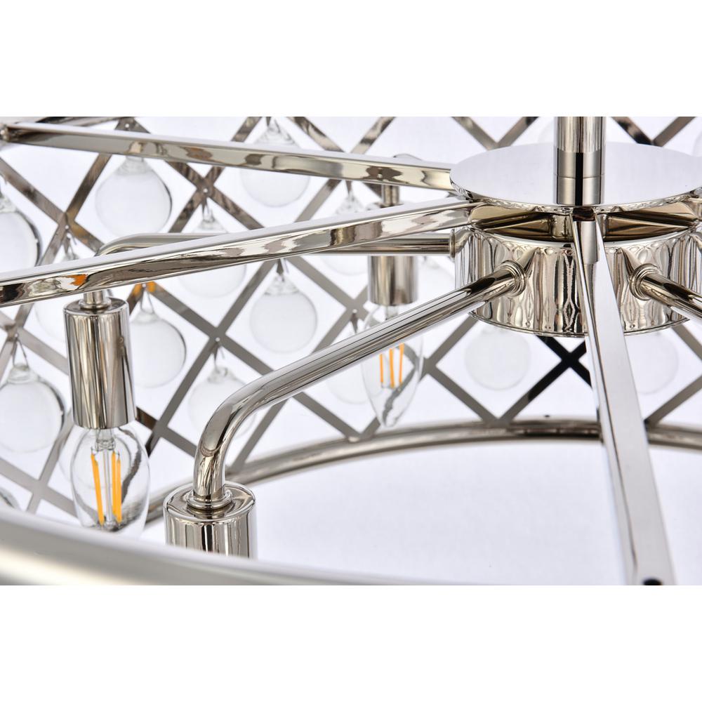 Madison 6 light polished Nickel Chandelier Clear Royal Cut Crystal