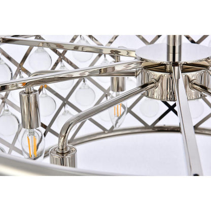 Madison 6 light polished Nickel Chandelier Clear Royal Cut Crystal