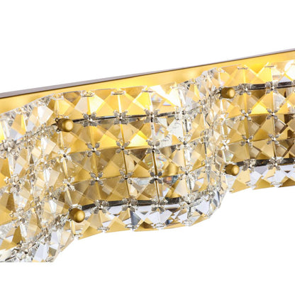 Ollie 4 light Brass and Clear Crystals wall sconce
