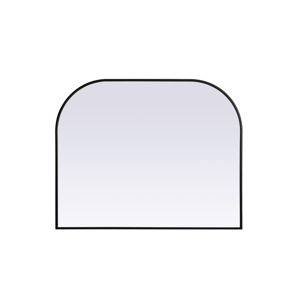 Metal Frame Arch Mirror 42x34 Inch in Black