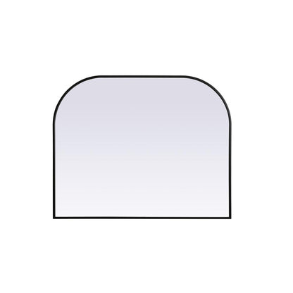 Metal Frame Arch Mirror 42x34 Inch in Black
