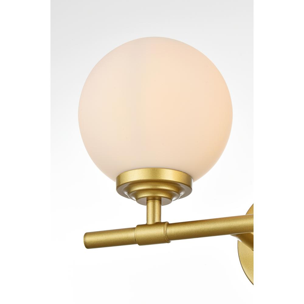 Ansley 2 light Brass and frosted white Bath Sconce