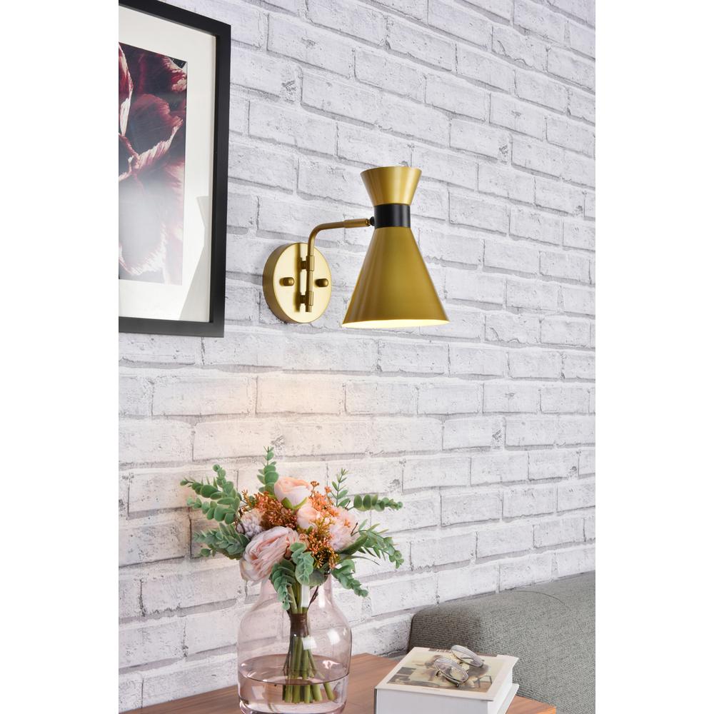Halycon 6 inch light brass wall sconce