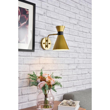 Halycon 6 inch light brass wall sconce