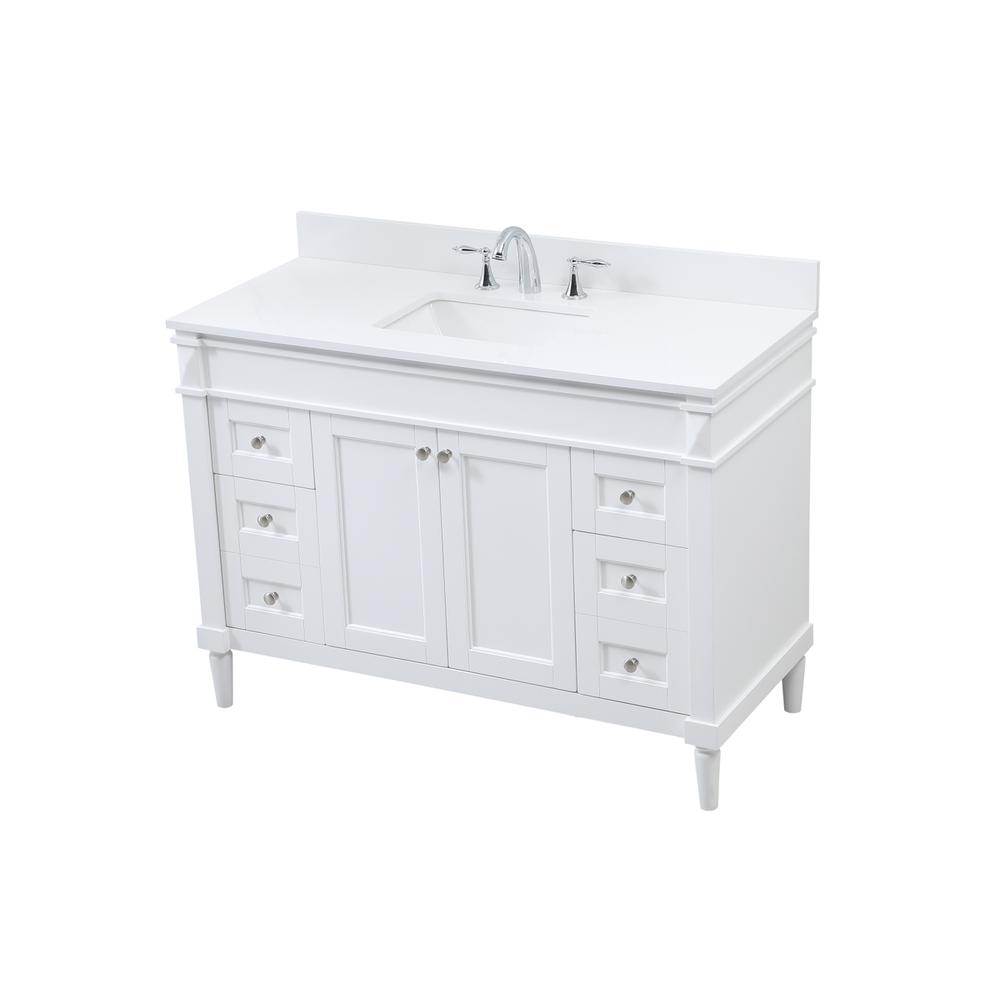 48 inch Single bathroom vanity in white with backsplash