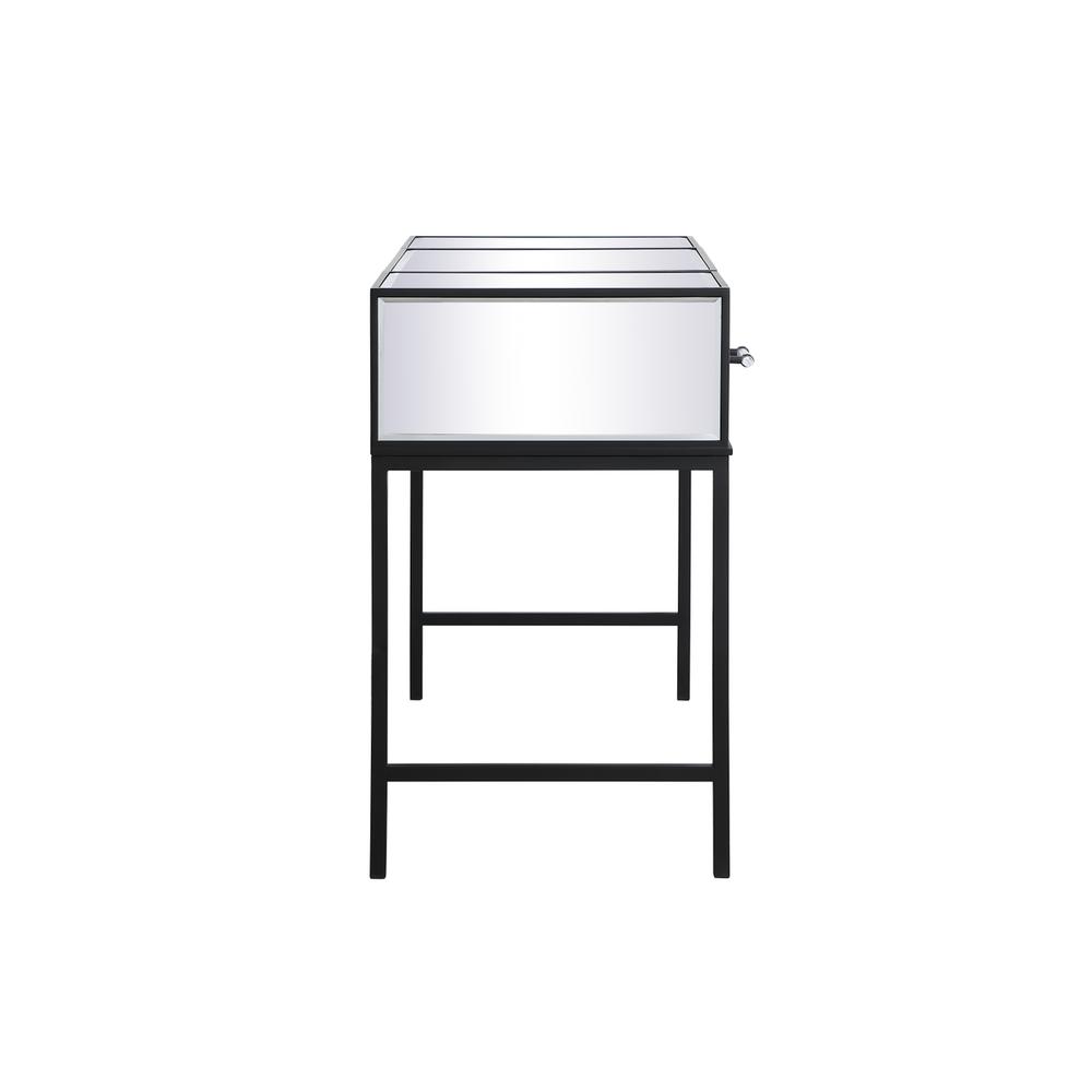42 inch mirrored flip top vanity table in black
