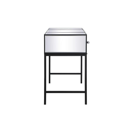 42 inch mirrored flip top vanity table in black