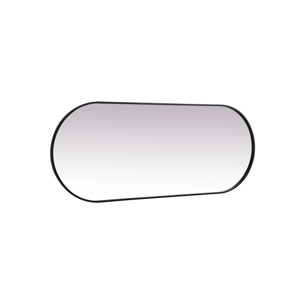 Metal Frame Oval Mirror 24x60 Inch in Black