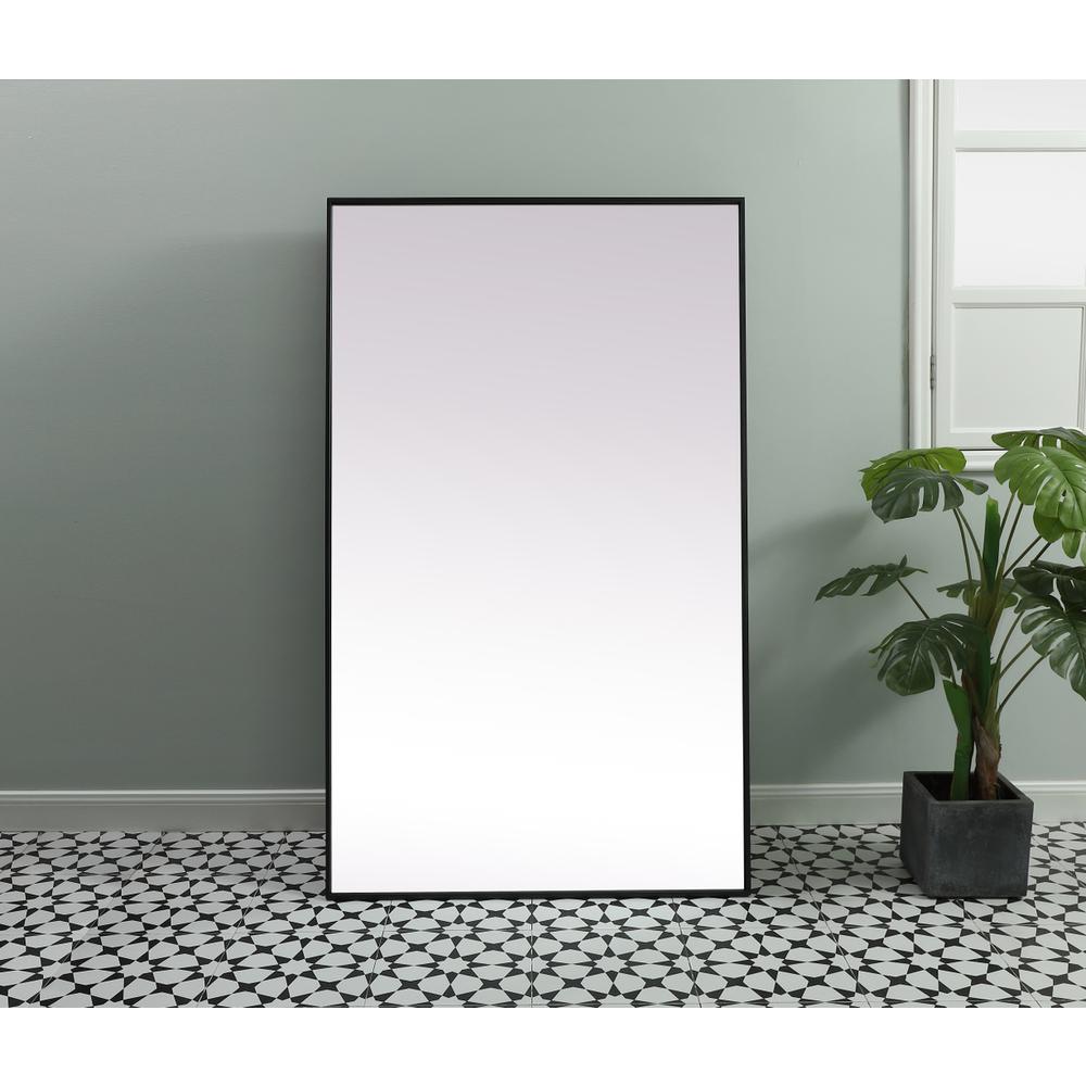 Metal Frame Rectangle Full Length Mirror 36x60 Inch in Black