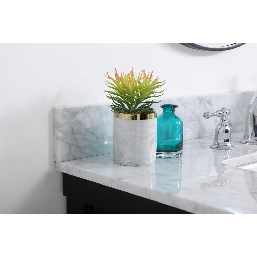 36 inch Single bathroom vanity in black with backsplash