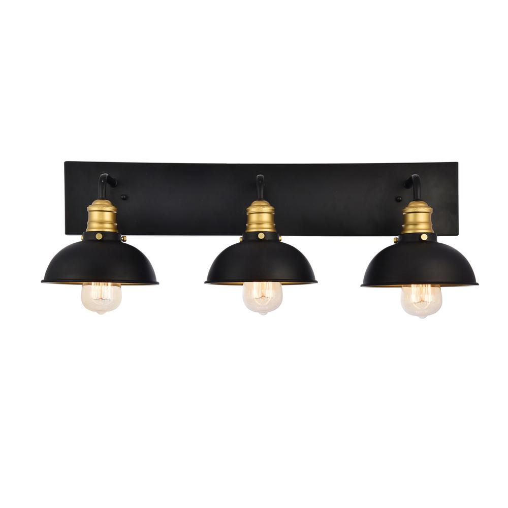 Anders Collection Wall Sconce D27 H8.3 Lt:3 Black and Brass Finish