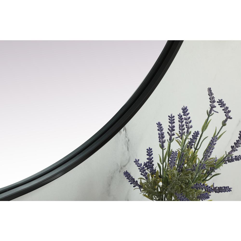 Metal Frame Oval Mirror 30x48 Inch in Black
