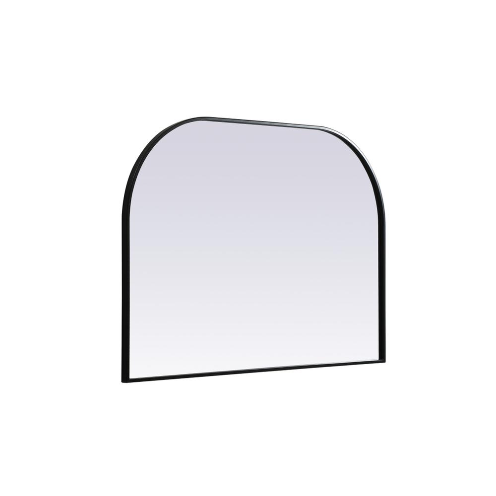 Metal Frame Arch Mirror 42x30 Inch in Black