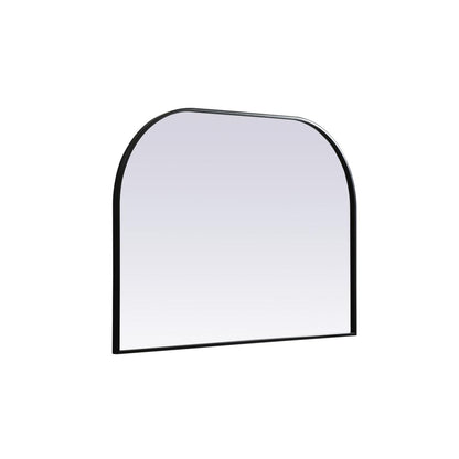 Metal Frame Arch Mirror 42x30 Inch in Black