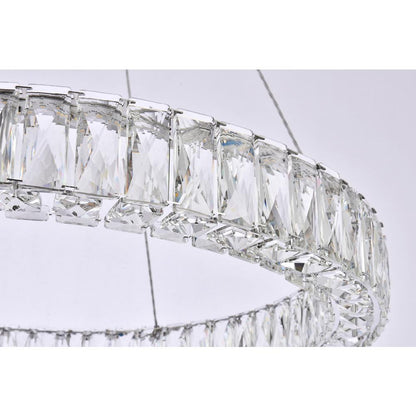 Monroe 26 inch LED round Single pendant in chrome