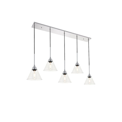 Histoire 5 Light Chrome Pendant