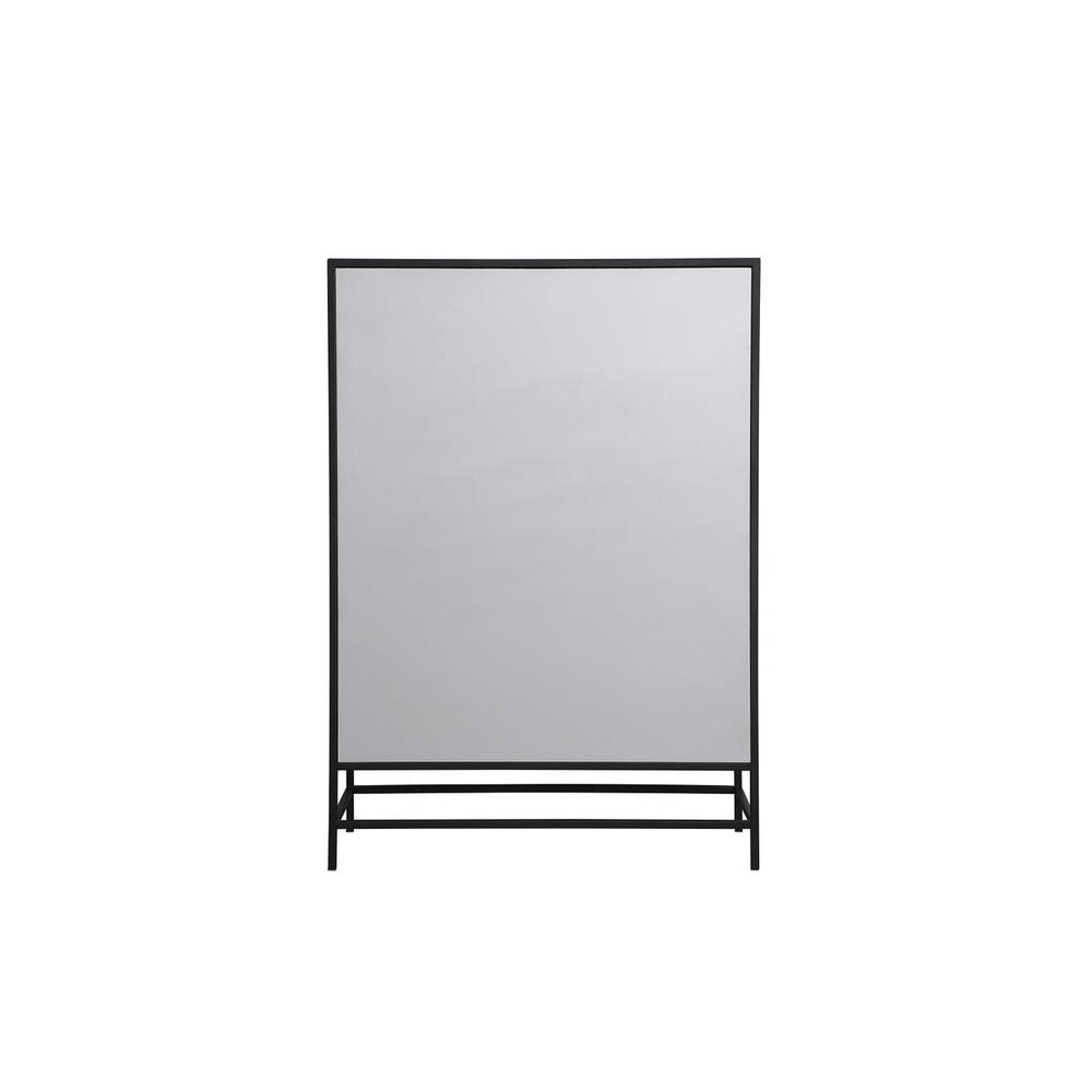 34 inch mirrored 5 drawers chest in black