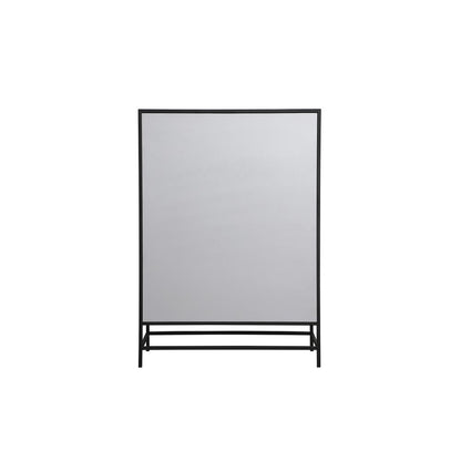 34 inch mirrored 5 drawers chest in black