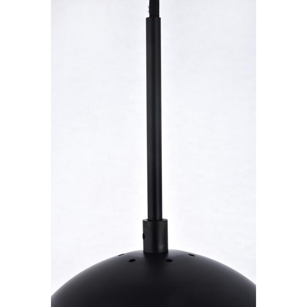 Eclipse 1 Light Black Pendant With Frosted White Glass