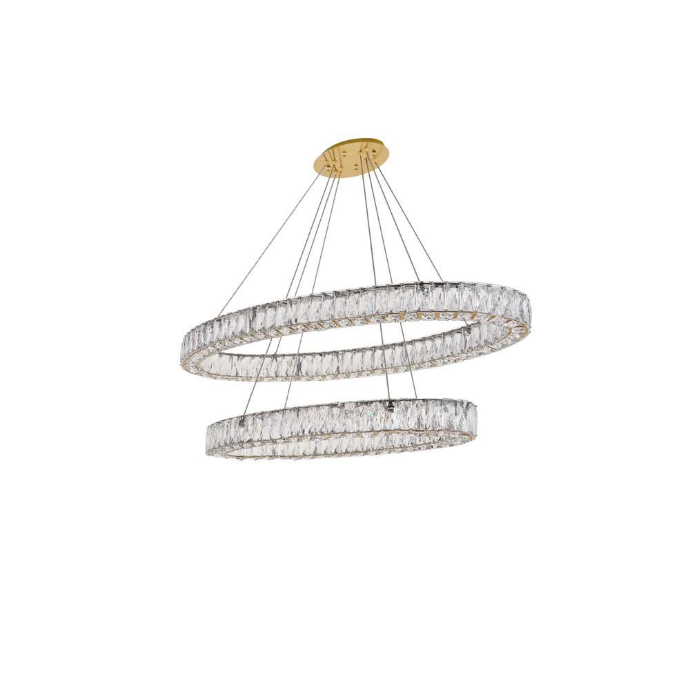 Monroe Integrated LED light Gold Chandelier Clear Royal Cut Crystal