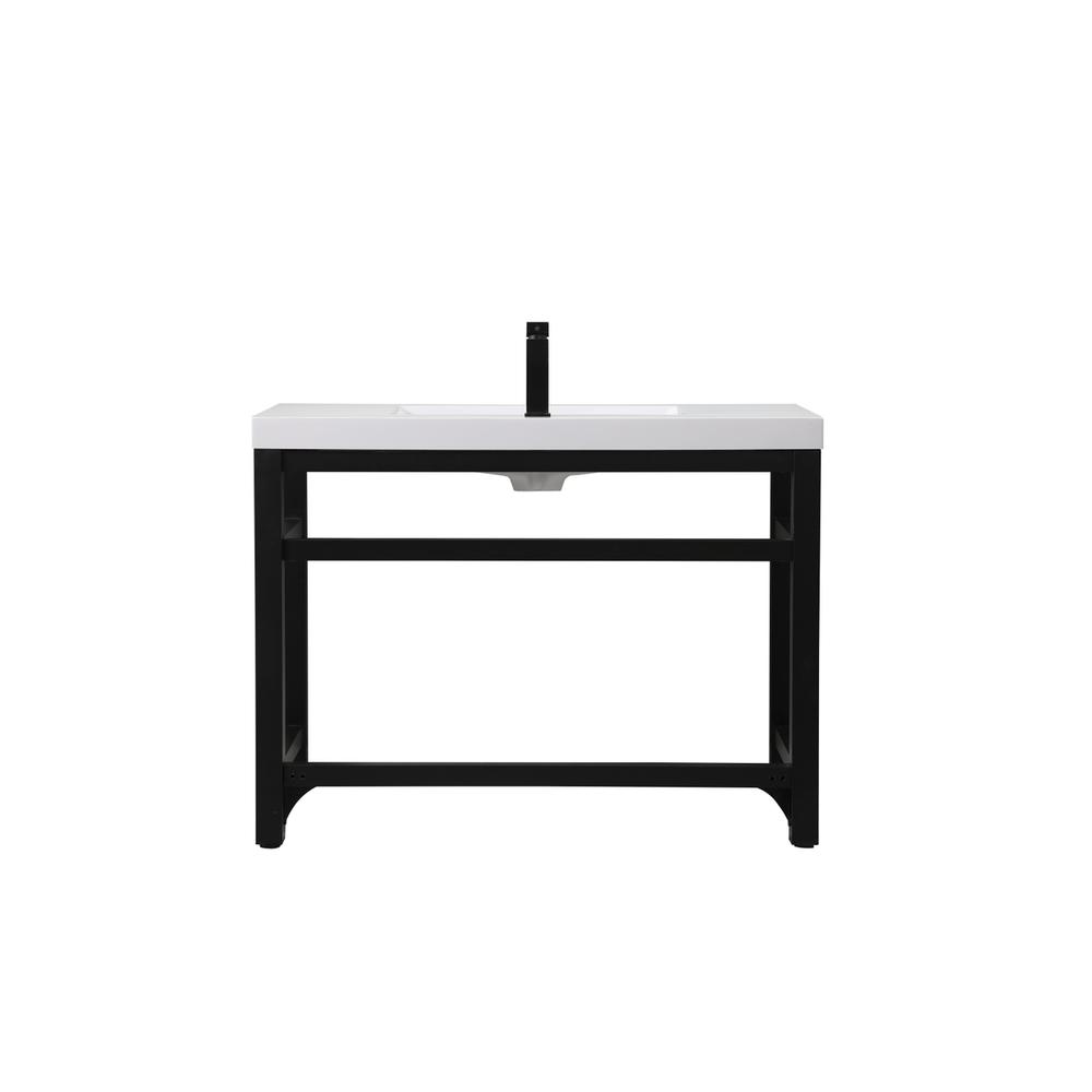 42 inch ADA compliant Single bathroom metal vanity in black