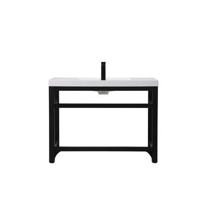 42 inch ADA compliant Single bathroom metal vanity in black
