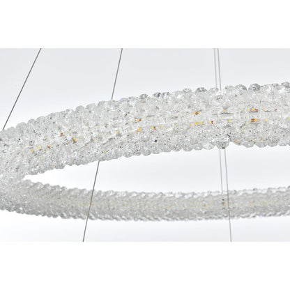 Bowen 32 inch Adjustable LED Chandelier in Chrome