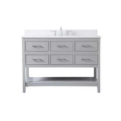 48 inch Single bathroom vanity in gray with backsplash