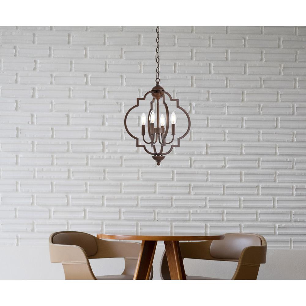 Sandara 4 lights pendant in weathered oak