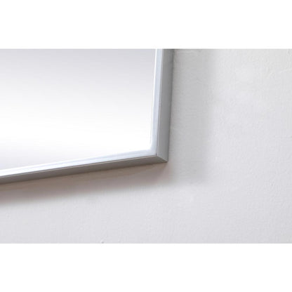 Metal Frame Square Mirror 24 inch in Silver