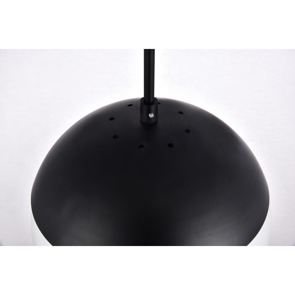 Eclipse 1 Light Black Pendant With Frosted White Glass