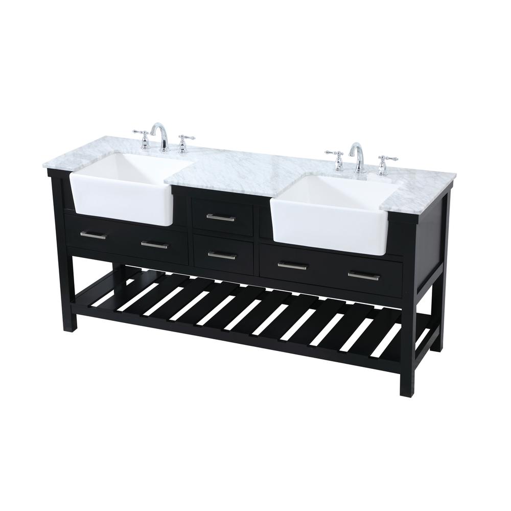 72 inch double bathroom vanity in black