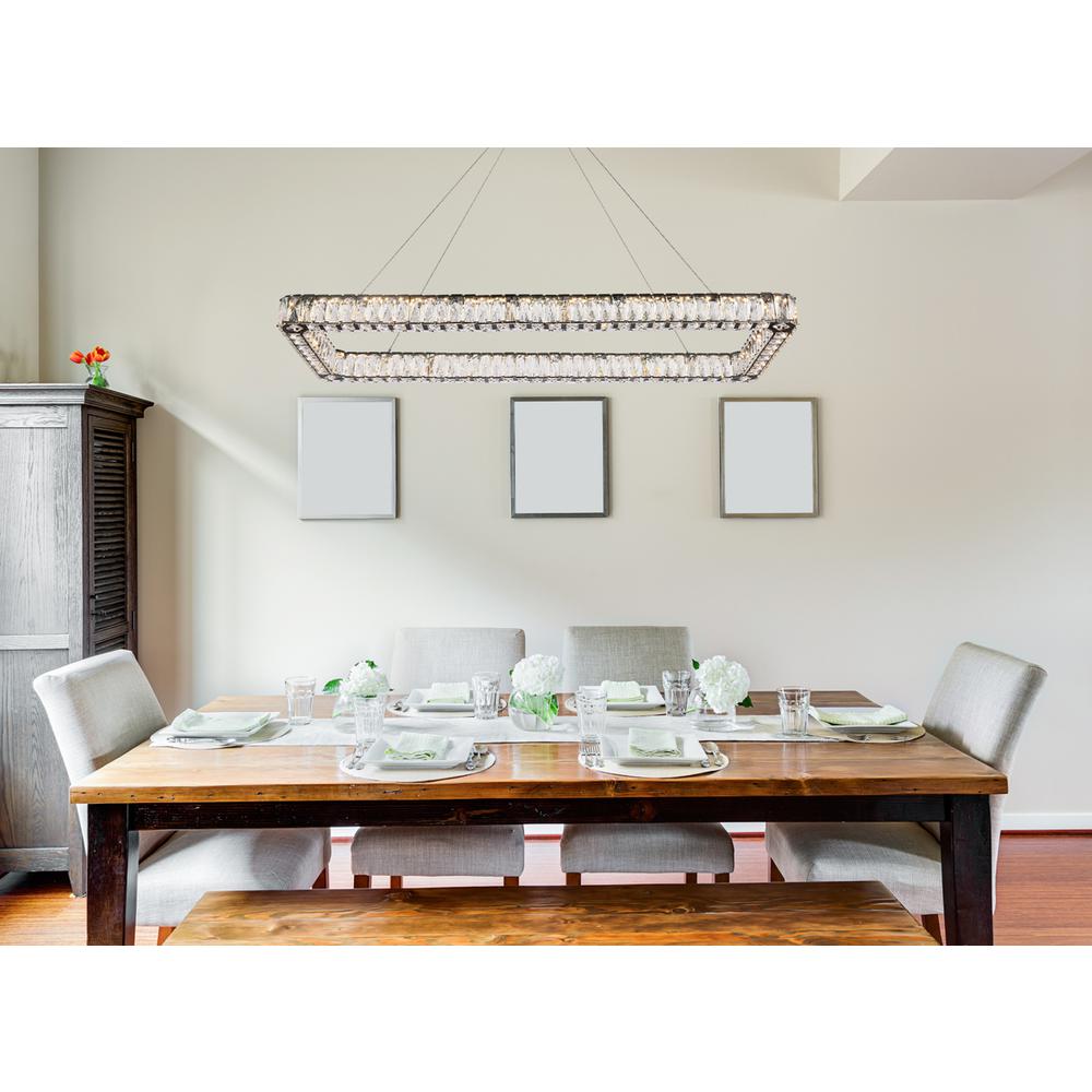 Monroe 50 inch LED Single rectangle pendant in black