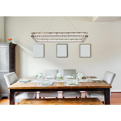 Monroe 50 inch LED Single rectangle pendant in black