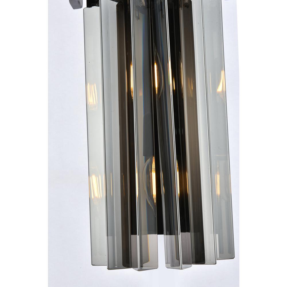 Sydney 2 light Matte Black Wall Sconce Silver Shade (Grey) Royal Cut Crystal