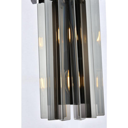 Sydney 2 light Matte Black Wall Sconce Silver Shade (Grey) Royal Cut Crystal