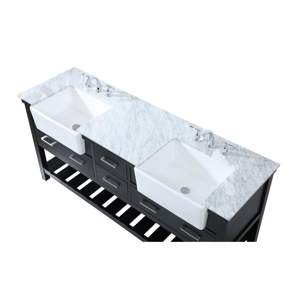72 inch double bathroom vanity in black