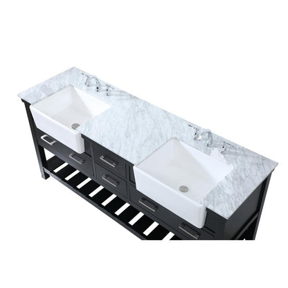 72 inch double bathroom vanity in black
