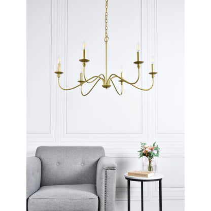 Rohan 6 lights brass chandelier