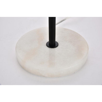 Eclipse 2 Lights Black Table Lamp With Frosted White Glass