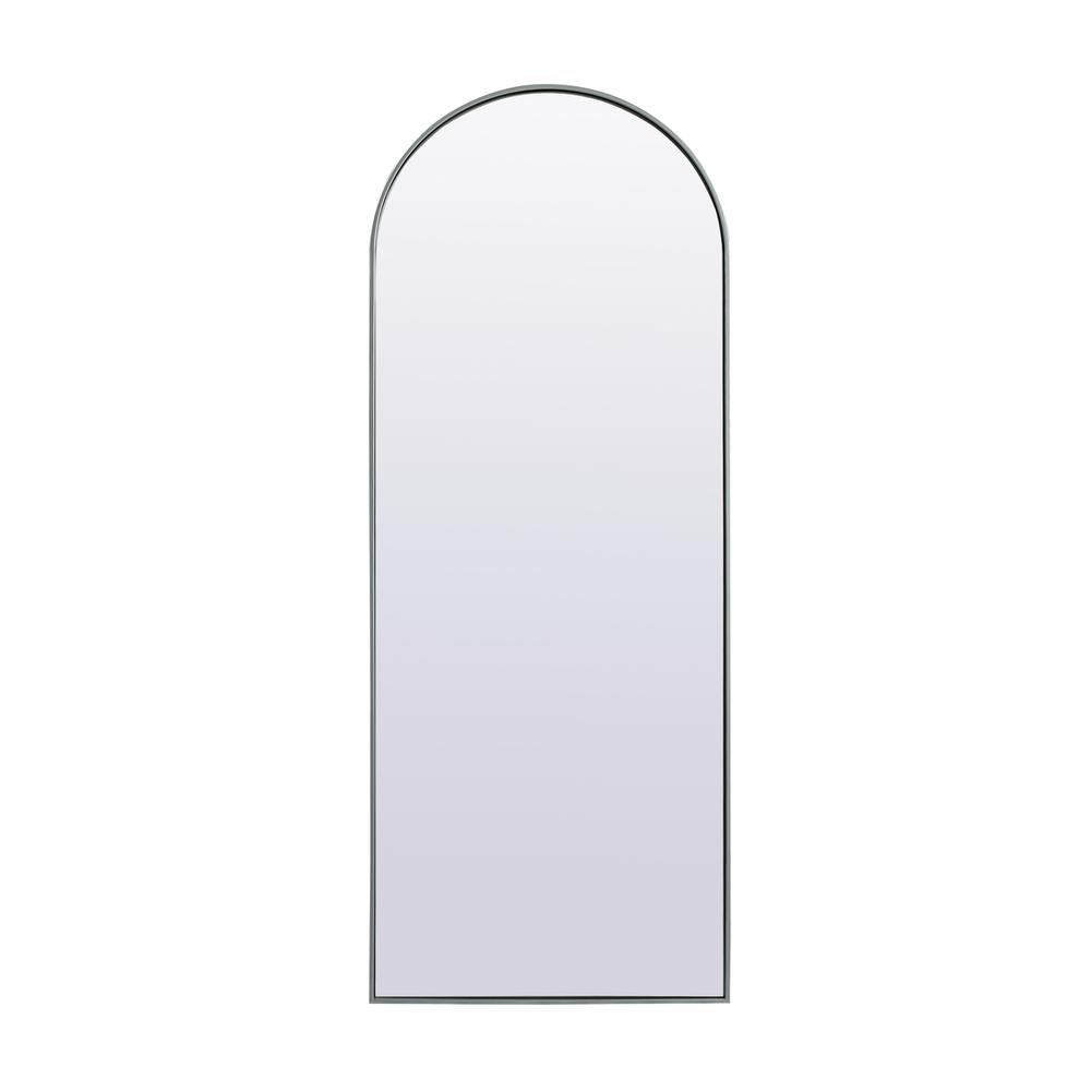 Metal Frame Arch Full Length Mirror 28x74 Inch in Silver
