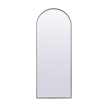 Metal Frame Arch Full Length Mirror 28x74 Inch in Silver