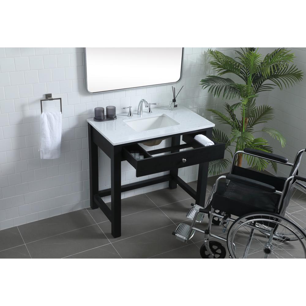 36 Inch ADA Compliant Bathroom Vanity In Black