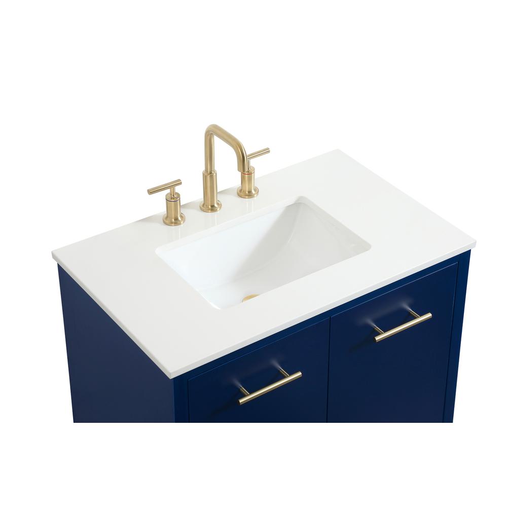 30 inch Single bathroom vanity in blue
