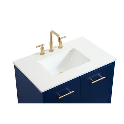 30 inch Single bathroom vanity in blue