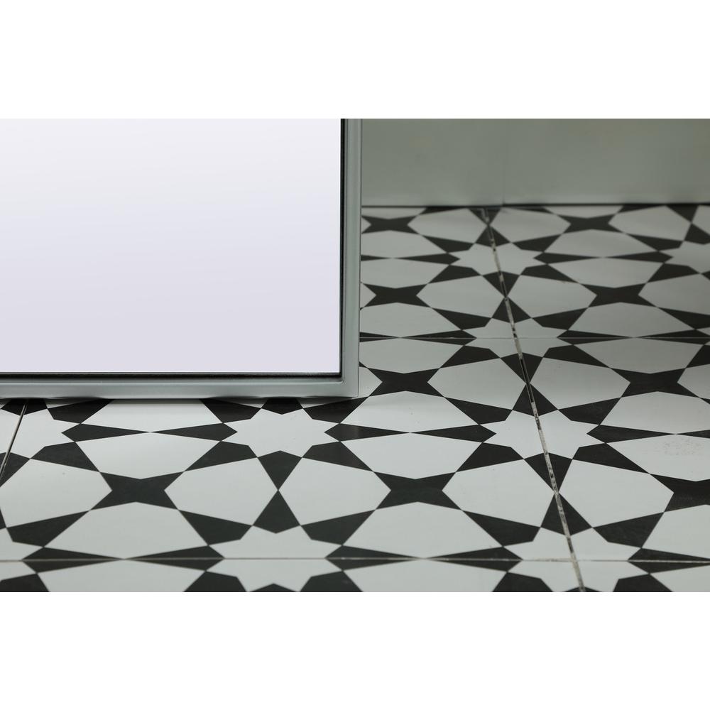 Metal Frame Arch Full Length Mirror 28x74 Inch in Silver